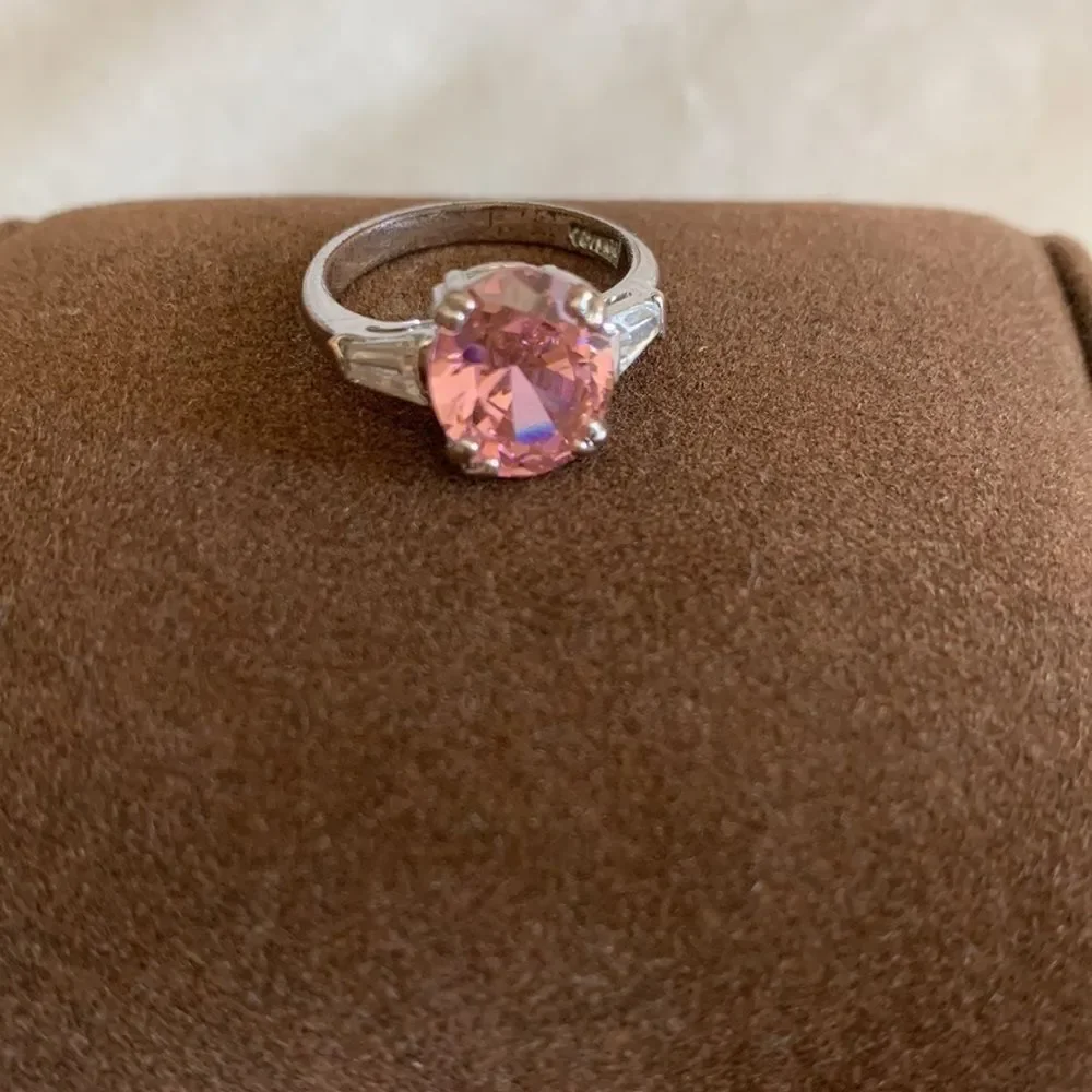 Pretty Princess Crown Necklace Charm and Pink & Silver Ring Combo